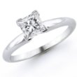 14k White Gold 1/3-Carat Princess-Cut Solitaire Diamond Ring