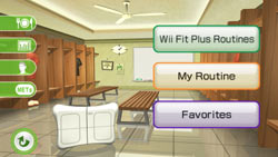 Workout personalization options in the Locker Room in 'Wii Fit Plus'