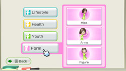 Targeting specific body areas for excercise in 'Wii Fit Plus'