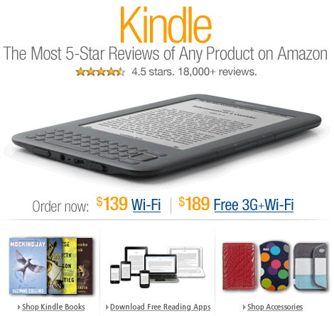 Kindle, the most 5 star reviews of any product on amazon