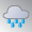 Light rain. Mostly cloudy. Chilly.