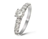 18ct White Gold Engagement Ring, 1ctw Certified Diamonds by Ariel (color J, clarity I1-I2, size K)