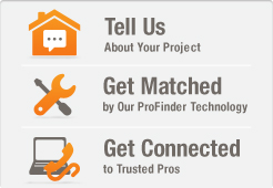 Tell us about your project, get matched by our ProFinder technology, and get connected to trusted pros