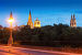 View of Logrono from bridge over Ebro in evening, фото № 6161303, снято 27 июня 2014 г. (c) Яков Филимонов / Фотобанк Лори