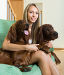 Girl with two Irish setters at home, фото № 6228510, снято 8 июля 2014 г. (c) Яков Филимонов / Фотобанк Лори