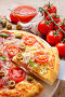 Italian cuisine: pizza. Traditional dish, фото № 6285206, снято 8 ноября 2014 г. (c) Joanna Malesa / Фотобанк Лори