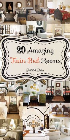 Tidbits & Twine: 20 gorgeous guest bedrooms featuring twin beds.  Full article at: http://tidbitsandtwine.com/guest-bedroom-inspiration-20-amazing-twin-bed-rooms/