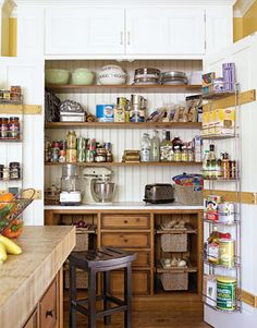 Pantry Design - Love the hidden storage room in the kitchen