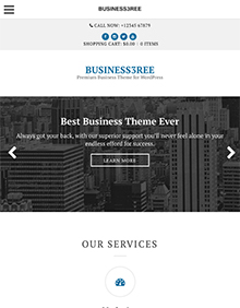 Screenshot of Business WordPress Theme Business3ree on Tablet