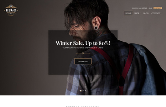 Screenshot of WooCommerce theme for WordPress Hugo on Laptop