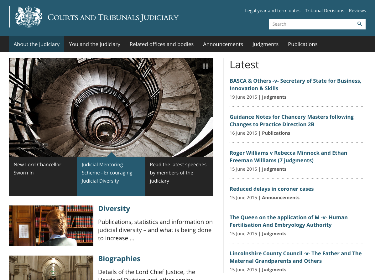 Courts and Tribunals Judiciary of England and Wales