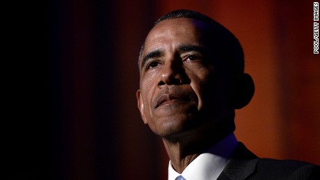 President Barack Obama delivers the keynote address at the awards dinner for Syracuse University&#39;s Toner Prize for Excellence in Political Reporting at the Andrew W. Mellon Auditorium March 28, 2016 in Washington, DC.