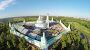 RUSSIA, MOSCOW – JUL 12, 2014: Complex of New-Jerusalem Monastery near road. Aerial view (Photo with noise from action camera), фото № 20397584, снято 12 июля 2014 г. (c) Losevsky Pavel / Фотобанк Лори