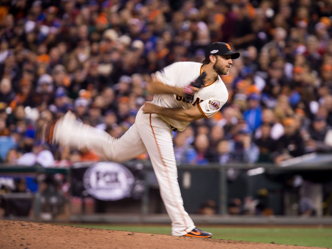 Madison Bumgarner and the Giants’ front office have yet to discuss a contract extension. (Stan Olszewski/Special to S.F. Examiner)