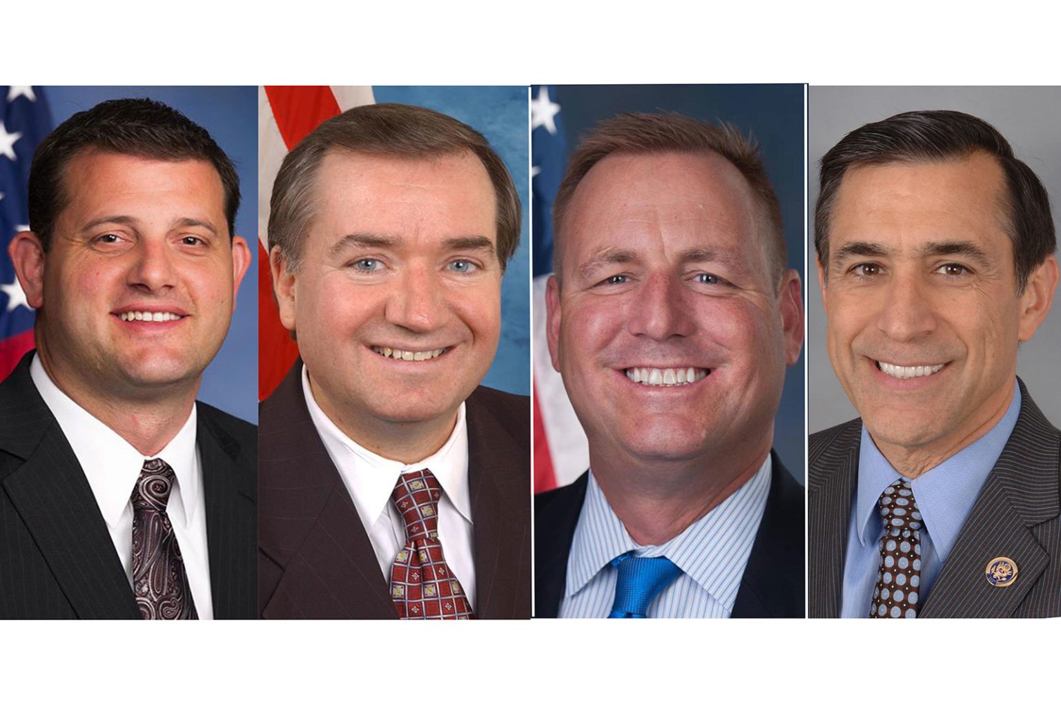 From left, U.S. Congressmen David Valadao, Ed Royce, Jeff Denham and Darrell Issa. (Courtesy photos)