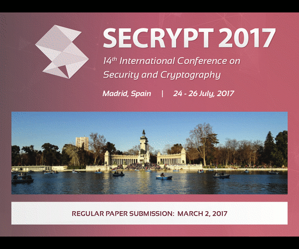 14th International Conference on Security and Cryptography (SECRYPT 2017)