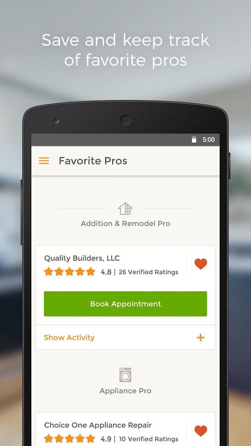    HomeAdvisor Home Contractors- screenshot  