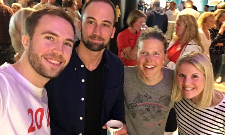 Steffen Walstad, Markus Høiberg, Kari Øyre Slind og Kristin Moen Skaslien møttes på Olympiatoppens samling for OL-aktuelle utøvere i Oslo.