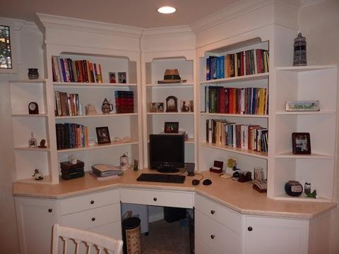 Colonial Home Office with solid surface countertop