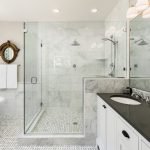 Bathtub and shower in new luxury home