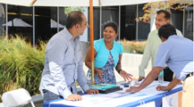 Group of professionals attending a job fair