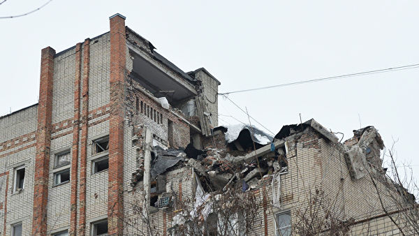 Девятиэтажный жилой дом №16 на улице Хабарова в городе Шахты, пострадавший из-за взрыва бытового газа