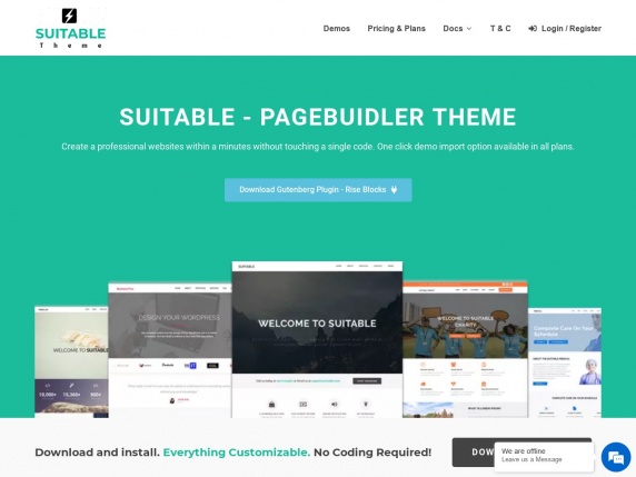 Suitable Theme homepage