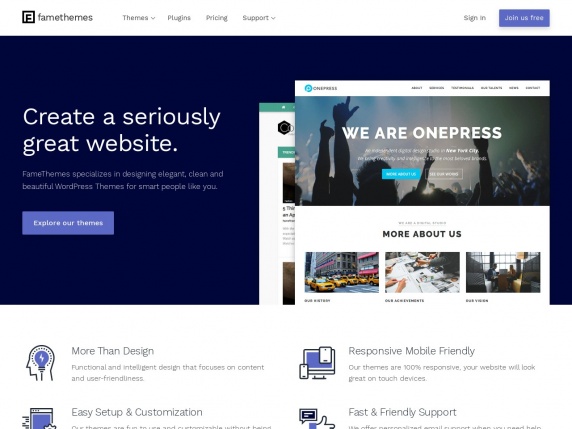 FameThemes homepage