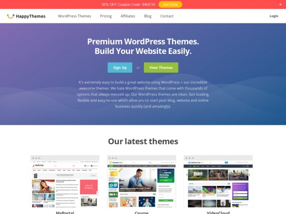 HappyThemes homepage