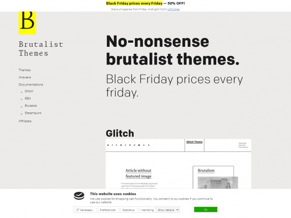 Web de Brutalist Themes