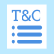 Illustration of a bullet list with the header 'T & C', which stands for Terms and Conditions.