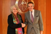 Ms. Elena  Maceiras, ABACC (Agencia Brasileño-Argentina de Contabilidad y Control de Materiales Nucleares
Verificando el uso pacífico de la energía nuclear en Argentina y Brasil) met with IAEA Director General Rafael Mariano Grossi during her official visit to the Agency headquarters in Vienna, Austria. 12 March 2020


