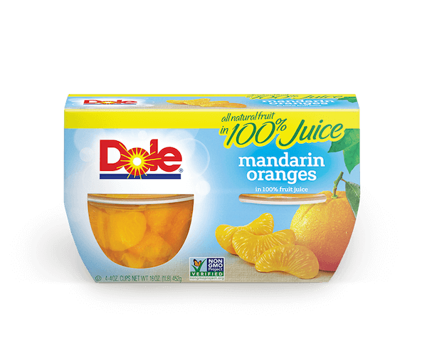 Image contains Dole Fruit Bowls Yellow Cling Diced Peaches in 100% Juice