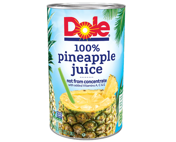 Image contains Dole Canned Pineapple Juice