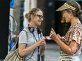 Suzanne Heathcote on set of "Killing Eve" with Dame Harriet Walter