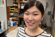 Graduate student Linda Zhong works in Professor Anthony Sinskey’s biology lab on an answer for plastic pollution. 