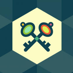 Security issues banner, a colorful graphic of two barrel keys forming an X