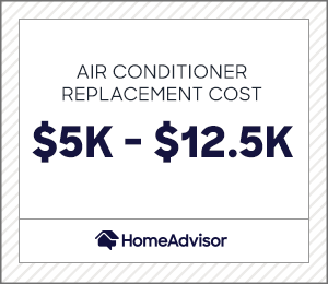 air conditioner replacement costs $5,000 to $12,500.