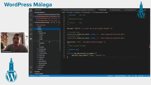 David Pérez: +150 snippets de WordPress a un clic con Visual Code