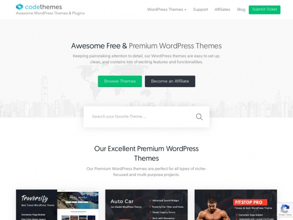 Code Themes homepage