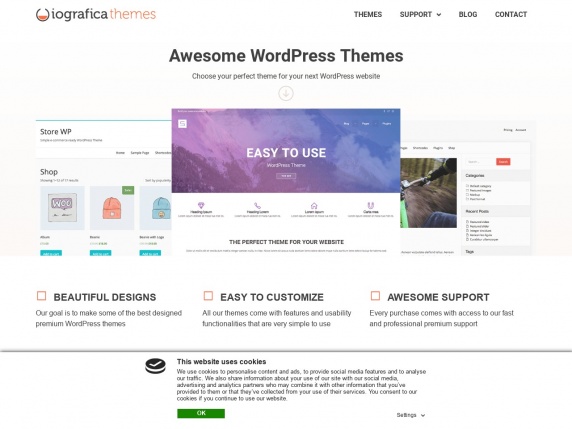 Iografica Themes homepage