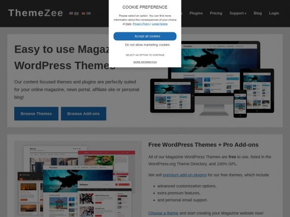 ThemeZee homepage