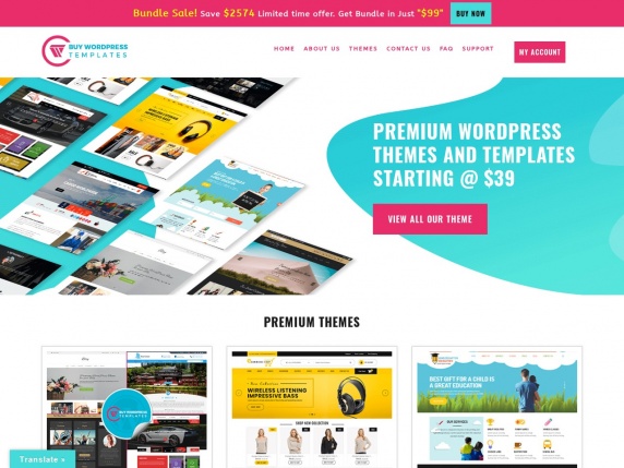 Buy WP Templates homepage