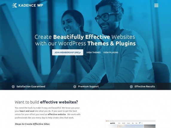 Kadence Themes homepage