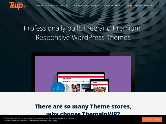 ThemeinWP homepage