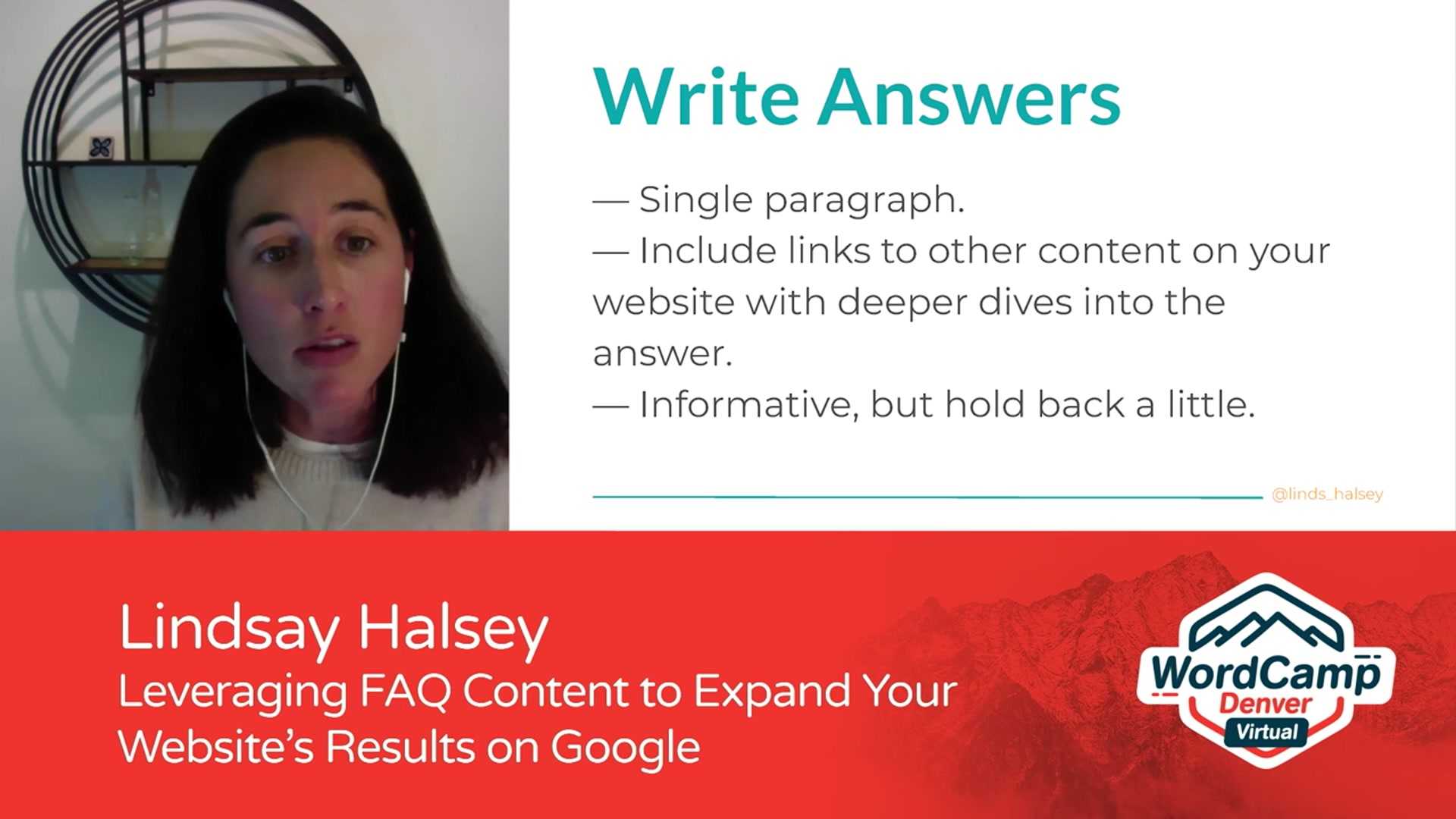 Lindsay Halsey: Leveraging FAQ Content to Expand Your Website’s Results on Google