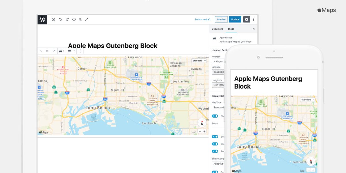 Blocks for Apple Maps in the WordPress block editor