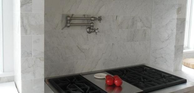 pot filler faucet over stovetop