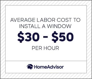 the average labor cost to install a window is $30 to $50 per hour