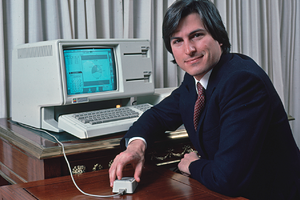 UNITED STATES - CIRCA 1983:  Apple computer Chrmn. Steve Jobs w. new LISA computer during press preview.  (Photo by Ted Thai/The LIFE Picture Collection via Getty Images)